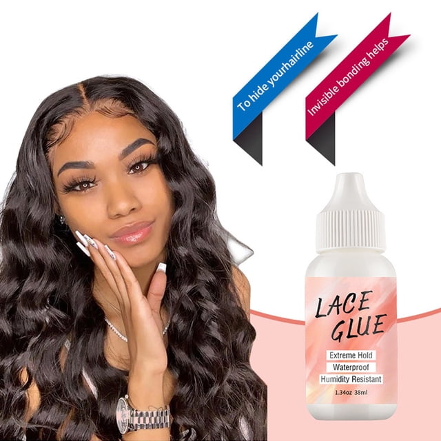 RXIRUCGD Colle pour Perruque Ensemble de Trois Pièces, Extensions de Cheveux Sans Traces Colle pour Perruque Couvre-Chef en Dentelle Colle de Rideau pour Cheveux Invisible Colle Forte n'Abîme Pas la Peau