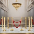 thumbnail image 2 of Towallmark Ensemble Élégant de Poteaux de Chandelier Dorés - 6 Poteaux avec 4 Cordes Rouges, Acier Inoxydable, 37,5 Po de Hauteur, Base Lestée, Corde de 5 Pi pour le Contrôle de File d'Attente, Événements VIP, Hôtels, Banques, Entrée de Tapis Rouge, 2 of 9