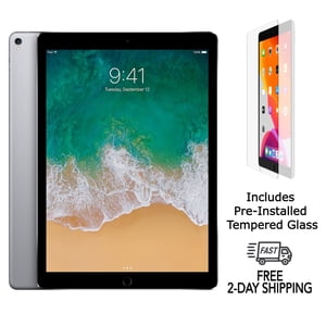 Refurbished Apple iPad Pro 12.9" (2nd Gen) A1670 (WiFi) 64GB Space Gray (Grade A) w/ Pre-Installed Tempered Glass