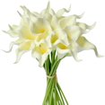 thumbnail image 1 of CHUANK 20pcs Artificial Calla Lily Silk Flowers 13.4” for Home Kitchen Wedding Table Decoration (White), 1 of 18