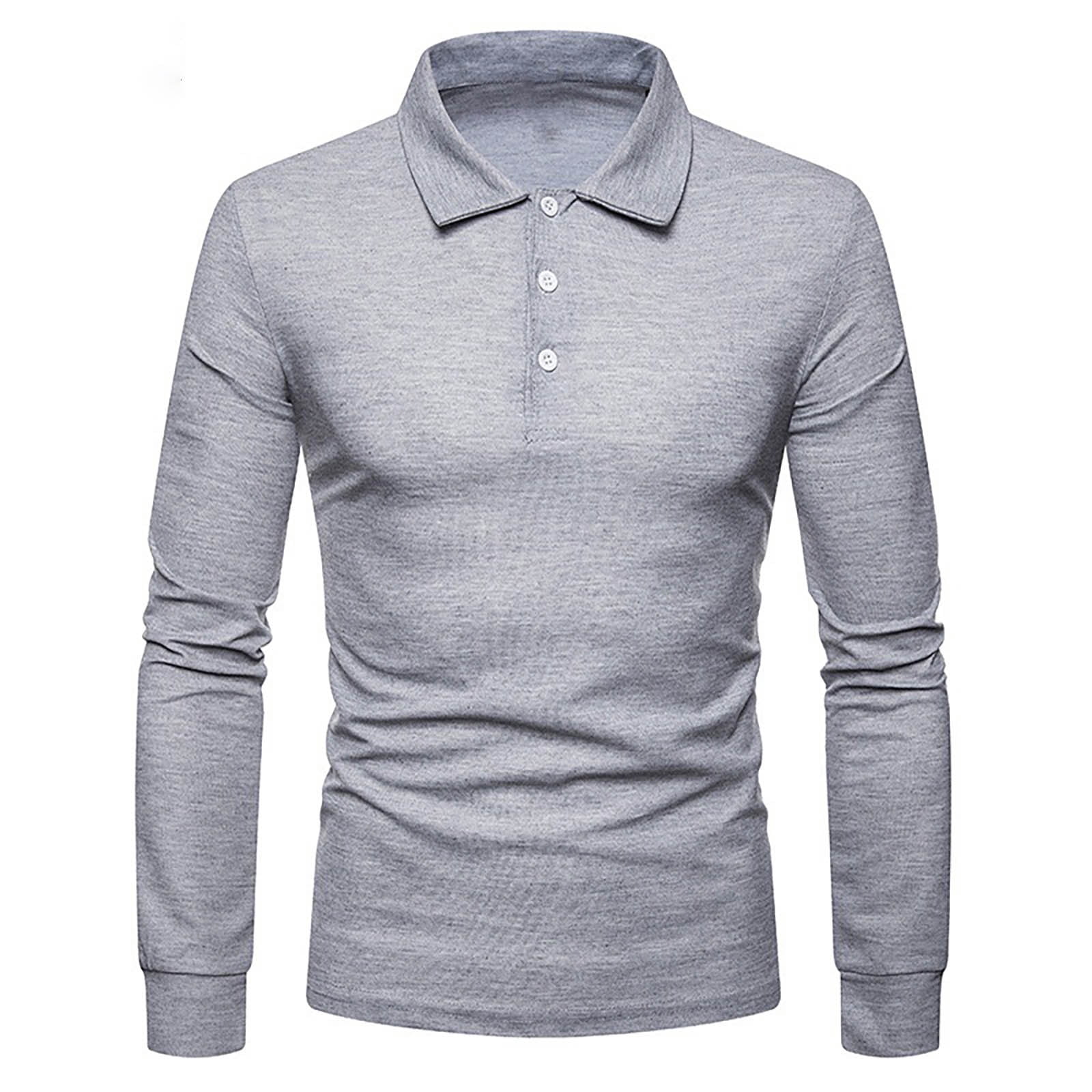 AherBiu Golf Shirt for Men Long Sleeve Lightweight Sun Protection Quick Drying Pullover Work Fishing Outdoor Shirts