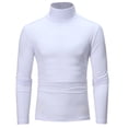 thumbnail image 4 of T-shirt Solid Color Long Sleeve Cotton Men Turtleneck Slim Basic Top for Spring, 4 of 8