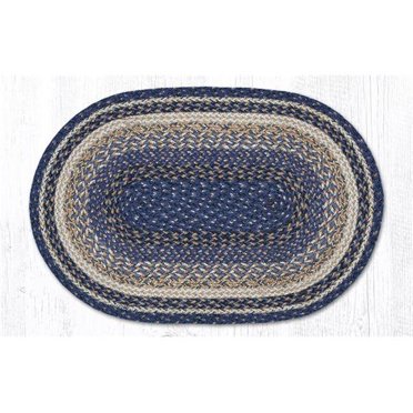 Capitol Importation 02-997 Tapis Tressé Bleu Profond 20 x 30 Po.