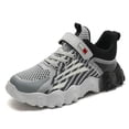 thumbnail image 1 of FAOWME Chaussures de Course Décontractées Confortables à Lacets en Maille pour Enfants Gris 8-9 Ans, 1 of 8
