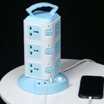 SNNROO Barre de puissance du protecteur de la tour 20 Outlets largement espacés 3 USB Ports 2M Flat Plug Extension Cord Intérieur Vertical Power Strip Bureau Charge Station pour la maison