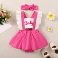 thumbnail image 2 of NIEWTR Infant Baby Girl Color Block Ruffle Halter Dress Sleeveless Backless Sundress Summer Outfits(Pink,12-18 Months), 2 of 7