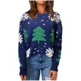 thumbnail image 1 of RKSTN Chandail de Noël Laid pour Femmes Mode Automne 2023 Chandails Tricotés à Manches Longues Imprimés de Noël Chandail Col Rond Décontracté Hauts, 1 of 5