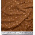 thumbnail image 1 of Soimoi Tissu Poly Georgette Géométrique, Imprimé de Feuilles et de Baies Rouges, Tissu de Couture au Mètre, 42 Pouces de Large, 1 of 3
