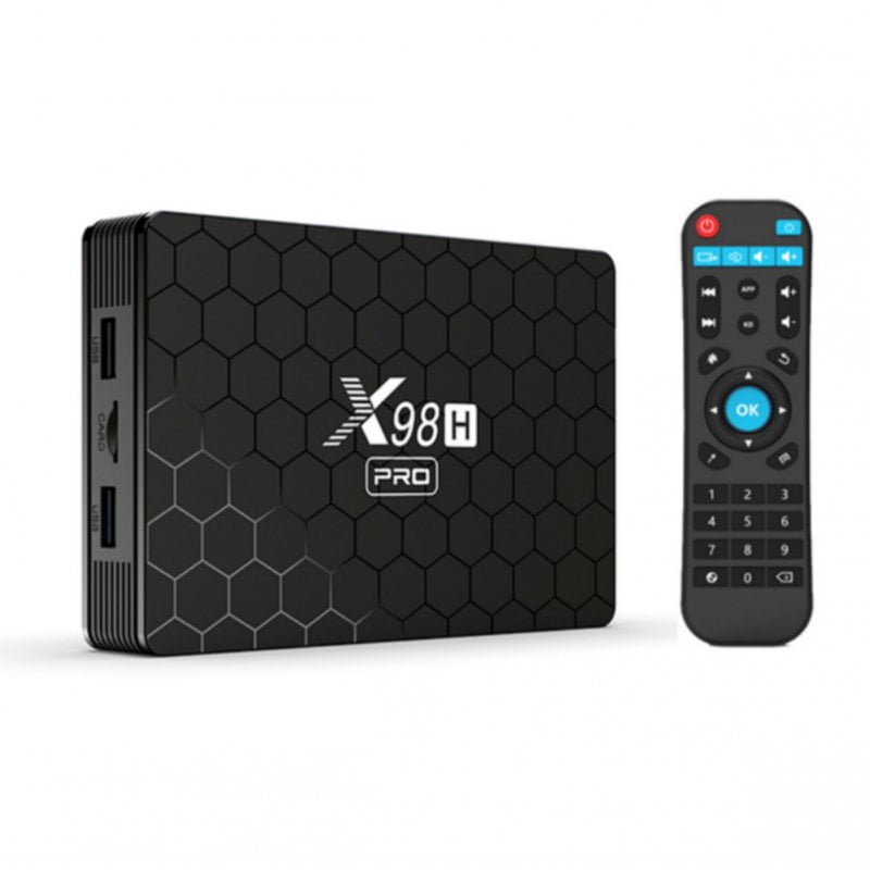 Smart TV Box Android 12 X98h Pro Quad Core 4k Media Player 2.4g 5g Wifi Bluetooth 5.0 US Plug 4+64GB