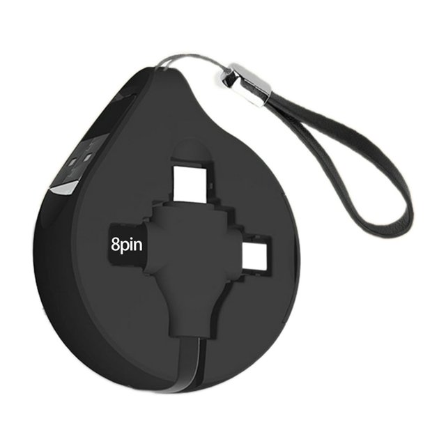 Charging Cable Retractable 5 Gear Length Type C/Micro USB Bending Resistance 3A 1M Lanyard Charger Cord for Home
