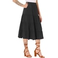 thumbnail image 4 of Unique Bargains Jupe Midi Longue Évasée à Étages avec Poches pour Femme 2 TG, 4 of 7