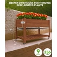 thumbnail image 3 of Bingirl Jardinière Surélevée avec Pattes et Roues - Bac de Plantation Extérieur 48x24x30 Pouces avec Doublure Imperméable et Tablette de Rangement - pour Patio, Terrasse, Balcon, Cour Arrière, 3 of 7