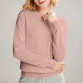 thumbnail image 2 of ManxiVoo Chandail à Capuche Tricoté à Manches Longues et Col Rond pour Femmes, Automne Hiver, Tenue Décontractée, Taille TG, Rose, 2 of 8