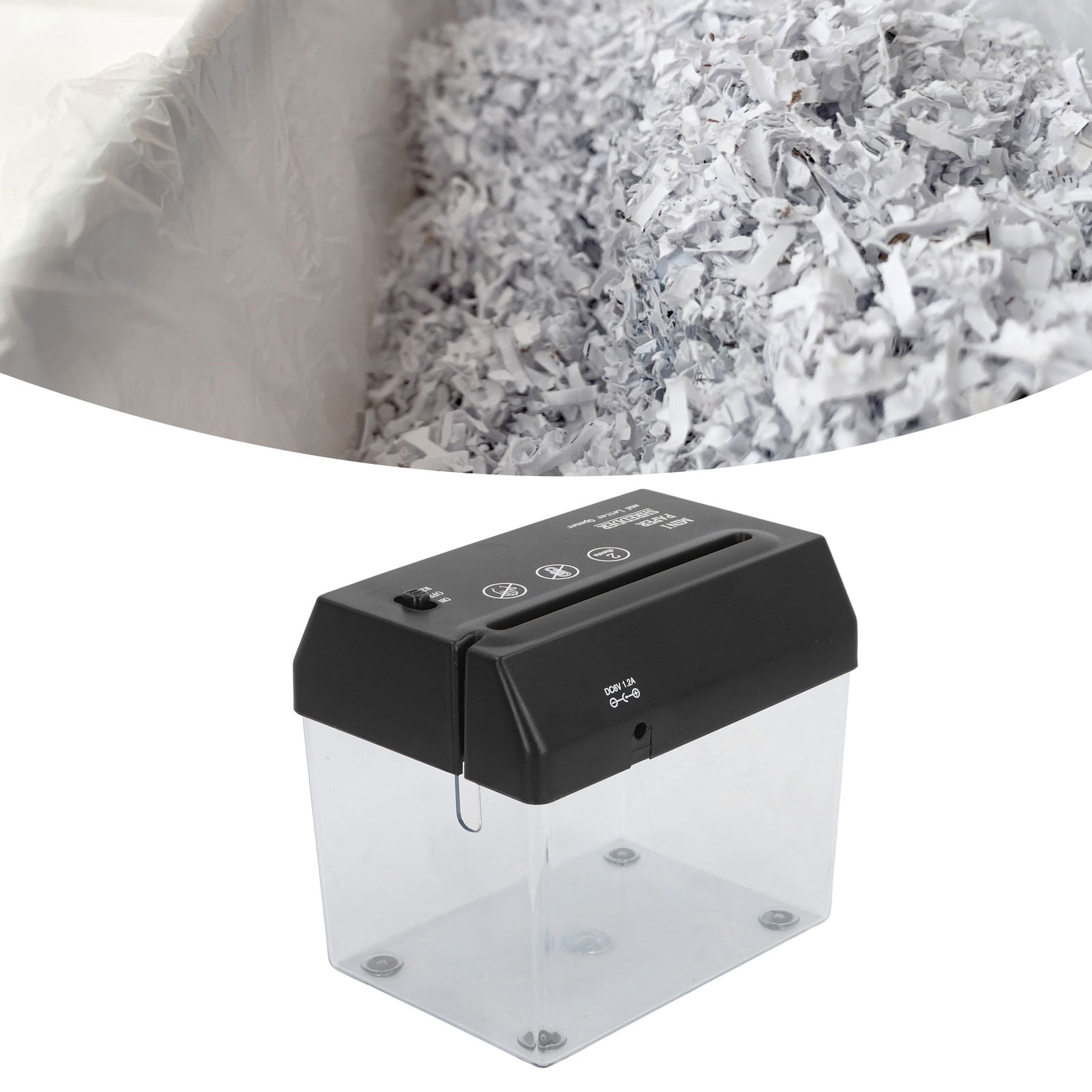 Mini Paper Shredder, Small Portable Paper Shredder with Non Slip Foam for Cutting