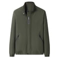 thumbnail image 1 of RXIRUCGD Veste à Col Montant à Manches Longues pour Homme, Sport Décontracté Quotidien Extérieur, Vert Armée, Taille : L, 1 of 8