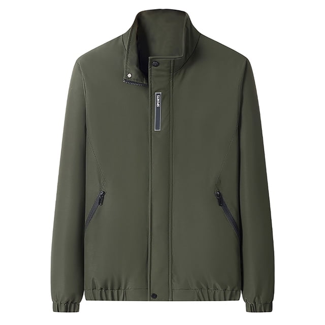 RXIRUCGD Veste à Col Montant à Manches Longues pour Homme, Sport Décontracté Quotidien Extérieur, Vert Armée, Taille : L