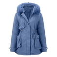 thumbnail image 2 of MASRIN Running Jacket  Womens Basic Hoodie Jackets Solid Color Zip Up Hooded Coats with Pockets Plus Size Loose Outwear Sweatshirts Sweater Stone, 2 of 5