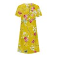 thumbnail image 5 of Pisexur Robe à Manches Courtes à Col Rond pour Femme Été Décontractée Col Rond Manches Courtes Plissée Imprimée Robes Femme Robe, 5 of 5