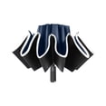 thumbnail image 2 of Travel Umbrella Compact Windproof Fully Automatic Reverse Folding 41 in Diameter with Reflective Stripe and 10 Fiberglass Ribs, 2 of 9