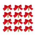 thumbnail image 1 of Pack of 12 Christmas Bows 12*15 cm Christmas Tree Bows Christmas Glitter Bows Glitter Christmas Tree Decoration Decoration Gift Christmas Decoration Bows for Christmas Tree Silver, 1 of 9