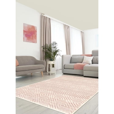ECARPET Area Rug for Living Room, Geometric Indoor Carpet Ember Collection