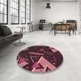 thumbnail image 4 of Ahgly Company Tapis d'Intérieur Lavable à la Machine, Carré, Transitionnel, Rouge Cerise, Tapis de Zone, 7 Pieds Carré, 4 of 7