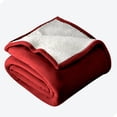 thumbnail image 1 of Bare Home Plush Sherpa Bed Blanket - Fluffy & Soft - Reversible - Lightweight - Throw/Travel, Red, 1 of 7