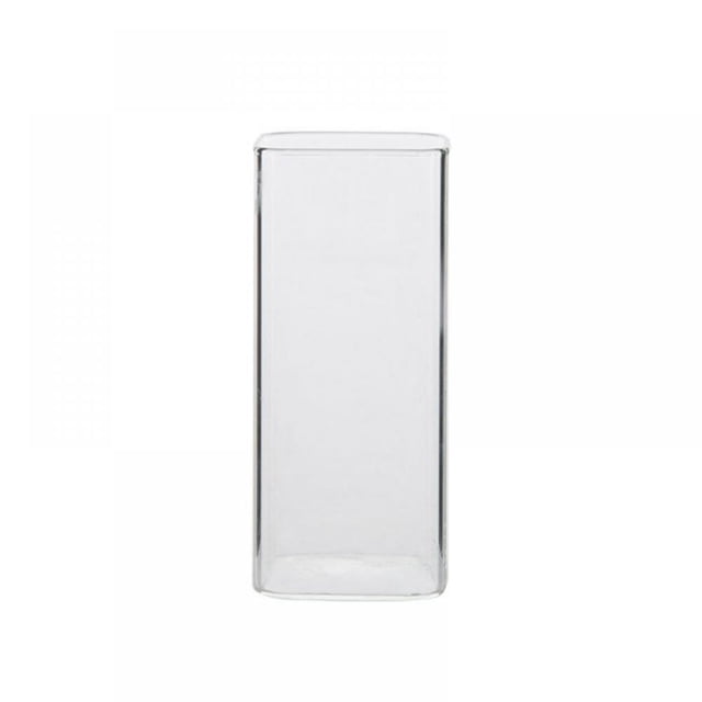 Choosebetter Square Shot Glasses, crafted from high borosilicate glass with a square mouth and heavy base. The clear, lead-free glass is durable and scratch-resistant, maintaining its shine over time. Offered in two sizes: small (6cm wide, 8.6cm high, 250ml capacity) and large (6cm wide, 13.5cm high, 370ml capacity). Perfect for serving water, wine, cocktails, coffee, tea, and other beverages. Designed for daily use at home or in the office, the glass can withstand temperatures from 30° to 150°C and is easy to clean with a neutral detergent.