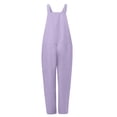 thumbnail image 4 of Qertyioot Combinaison pour Femmes Grande Taille, Salopette Décontractée Ample en Coton et Lin, 4 of 8