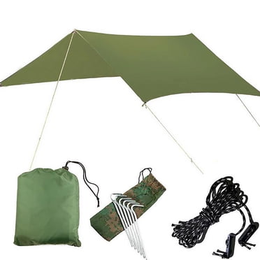 Lolmot Bâche de Pluie pour Tente de Camping 3 X 3 m Ultralégère Protection Solaire Sac à Dos