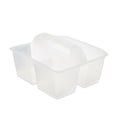 thumbnail image 2 of Storex Small Rectangular Plastic Caddy, Desktop Craft and Hobby Organizer, 8.75’’ x 7.67’’ x 4.44’’, Clear, 2 of 6