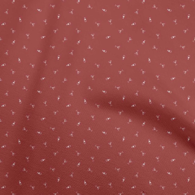 oneOone Coton Cambric Tissu Rouge Minimal Matière de Robe de Cocktail Tissu Imprimé Tissu au Mètre 42 Pouces de Large