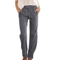 thumbnail image 1 of VEKDONE Womens Linen Long Pants Dark Gray XL, 1 of 4