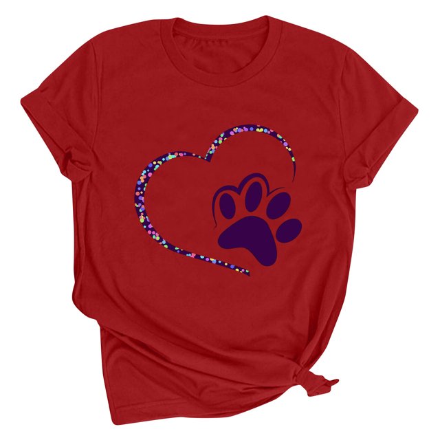 Meichang T-Shirts de la Saint-Valentin pour Femmes, T-Shirts Graphiques Cœur, Hauts Mignons, T-Shirts de Vacances, Manches Courtes, Col Rond, Mode 2025