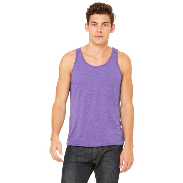 The Bella + Canvas Unisex Jersey Tank Top - PURPLE TRIBLEND - S