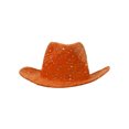 thumbnail image 1 of Glitter Sequin Trim Cowboy Hat  - Orange, 1 of 2