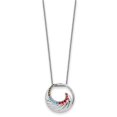 thumbnail image 2 of Diamond2Deal 925 Sterling Silver Rhodium-plated Multi-color CZ Color Me Happy Circle Necklace for Women 18", 2 of 5