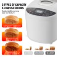 thumbnail image 3 of KFFKFF Bread Crafting Device, Multifunctional 19-Settings 2LB Dough Mechanism, Ceramic Coated Pan Auto Bread Creator with Gluten-Free Option, , 3 Bread Dimensions, 3 Crust Shades, White, 3 of 9