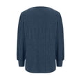 thumbnail image 4 of Penkiiy Chemises à Manches Longues pour Femmes Tunique Col Rond Décontractée Légère Mode Automne Pulls Vêtements 2025 3TG Marine, 4 of 5