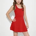 thumbnail image 2 of Milgrthf Robe de Tennis Sans Manches pour Filles Robe de Golf Dos Nageur pour Enfants Robes de Sport d'École Taille 6-15 Ans Rouge, 2 of 9