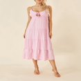 thumbnail image 2 of Solid Spaghetti Strap Midi Cami Dress for Women - Perfect for Parties and Beach, 2 of 9