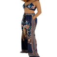 thumbnail image 4 of Female Peacock Print V-Neck Sleeveless Crop Tops+ Long Loose Pants, 4 of 9