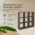 thumbnail image 2 of ClosetMaid Decorative Bookcase Open Back 9-Cube Storage Organizer, Graphite Gray, 2 of 8