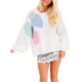 thumbnail image 1 of FOCUSNORM Women's Christmas Loose Pullover Sparkly Rhinestone Letter Print Long Sleeve Crew Neck Sweatshirt, 1 of 9