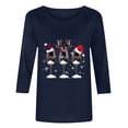 thumbnail image 4 of Amzcrzy Hauts pour Femmes T-Shirts Graphiques de Noël pour Femmes Mode Xmas Col Rond Manches 3/4 Hauts pour Femmes Décontractés Confortables Hauts d'Automne pour Femmes, 4 of 5