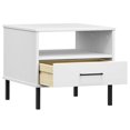 thumbnail image 3 of vidaXL Bedside Table with Metal Legs White Solid Wood Pine OSLO, 3 of 5
