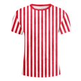 thumbnail image 4 of GDREDA T-Shirt Graphique à Manches Courtes Rayé de Carnaval pour Garçons, Chemise de Fête Colorée, Haut Décontracté Confortable pour Enfants Rouge,160, 4 of 4