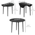 thumbnail image 3 of HOMCOM Foldable Dining Table, Round Drop Leaf Table with Wood Legs, 3 of 9