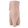 thumbnail image 3 of Unique Bargains Women's Side Zip Low Platform Block Heel Ankle Booties, 3 of 6