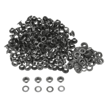 Unique Bargains Ensemble de 300 Oeillets Kit Oeillets Métalliques 4,5 mm Trou 3/16 Pieds Petit Oeillet pour Chaussures Vêtements Étiquette de Ceinture Gris Foncé